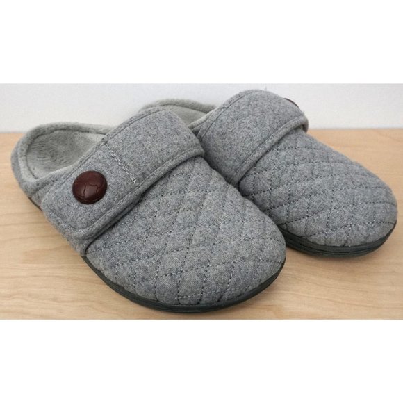 VIONIC Carlin Quilted Orthotic Arch Support Gray Slippers Size 6 - Picture 2 of 9